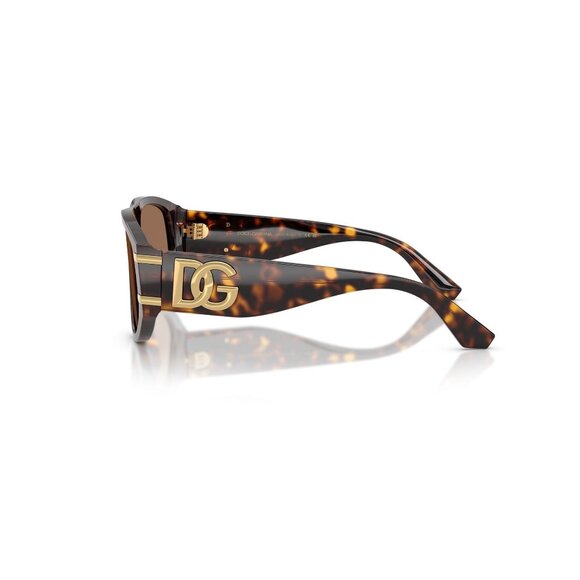 New Dolce & Gabbana Havana Aviator DG4499 502/73 Sunglasses Women - Picture 3 of 6